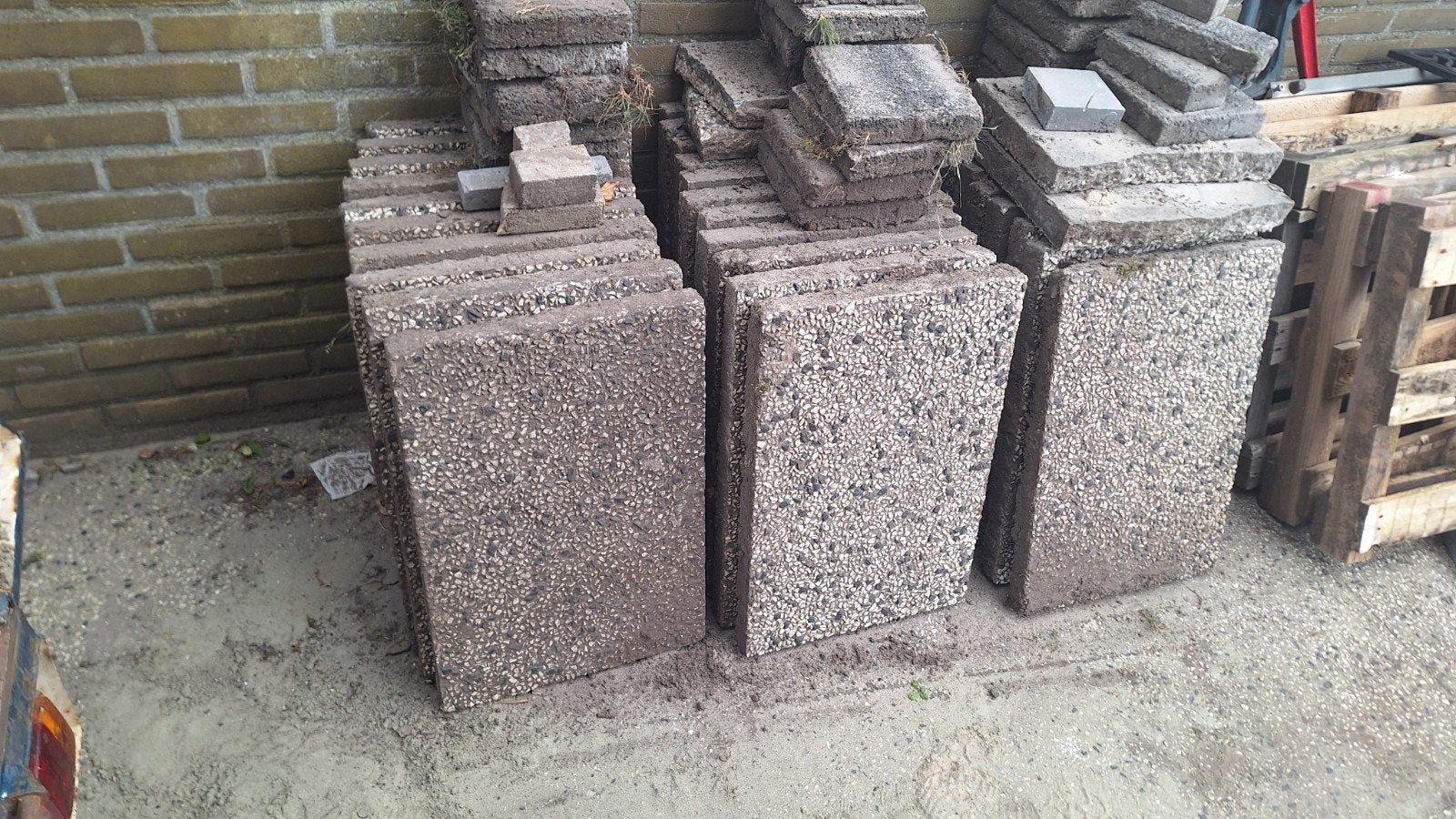Gebruikte grindtegels 60x40, Tuin en Terras, Tegels en Klinkers, Ophalen, Gebruikt, 5 tot 10 m², Beton
