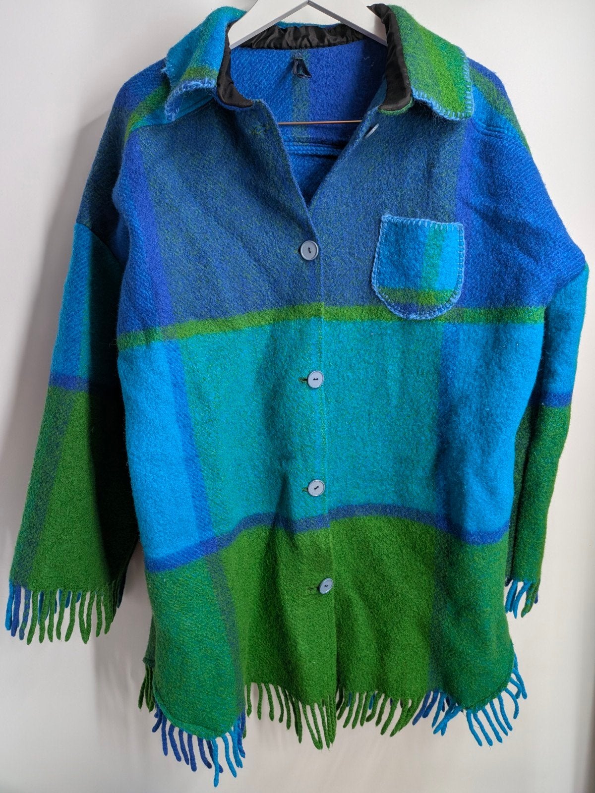Vintage Eskimo of Switzerland wollen jas M/L, Eskimo, Blauw, Ophalen of Verzenden, Eskimo