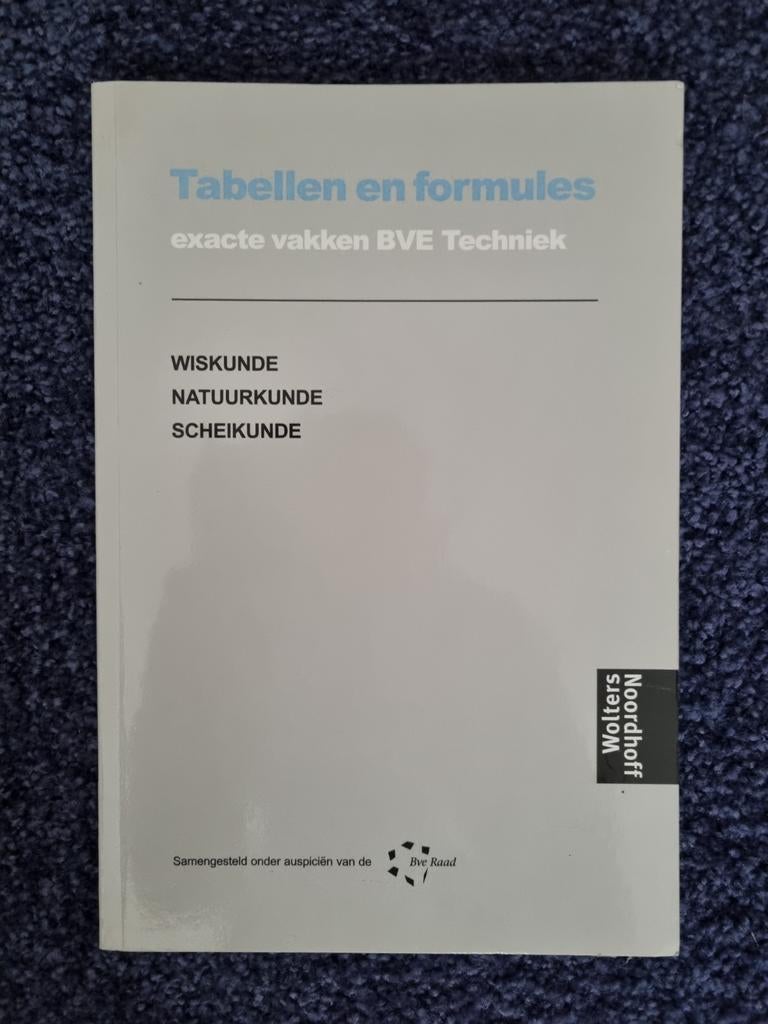 Tabellen en formules exacte vakken BVE Techniek, Boeken, Studieboeken en Cursussen, Gelezen, Ophalen of Verzenden, MBO, BVE Raad