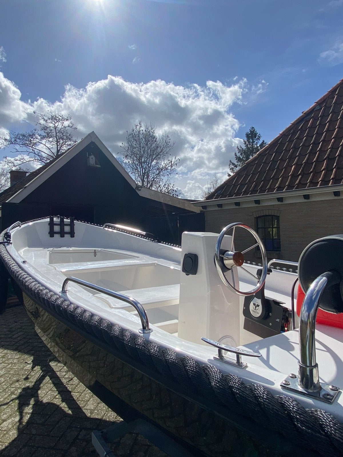 Sloep- trailer- motor 9.8 pk, Ophalen, Gebruikt, Overige typen, Motorboot