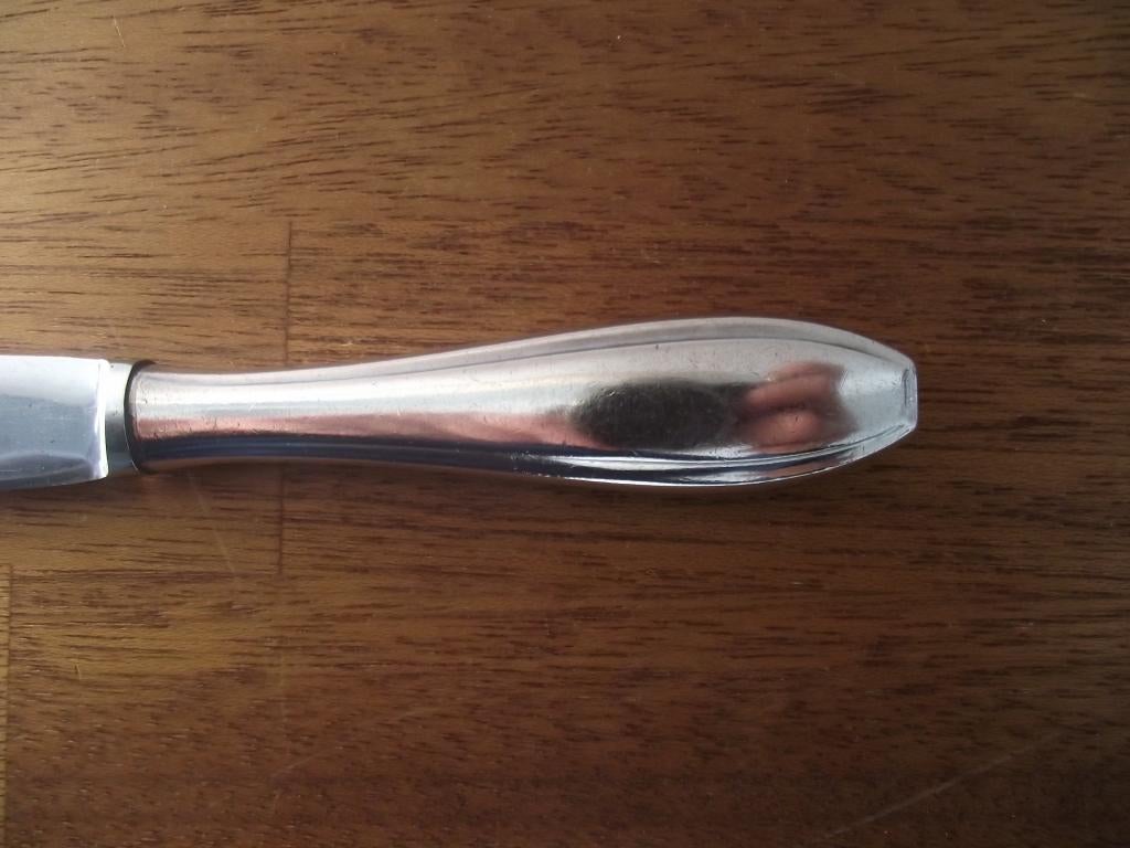 1 verzilverd Sola mes model 1640 kartels Art deco 25 cm 1935, Antiek en Kunst, Antiek | Bestek, Ophalen of Verzenden