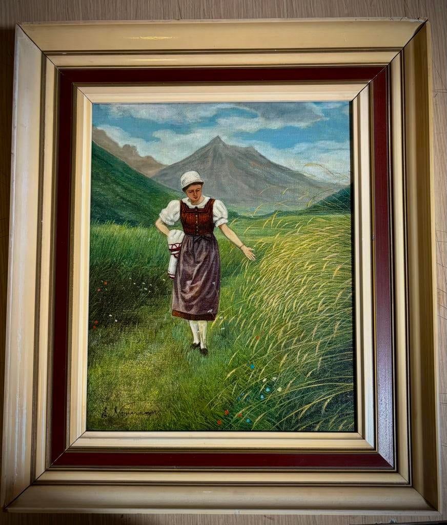 Mooi olieverf schilderij zie foto’s., Ophalen of Verzenden