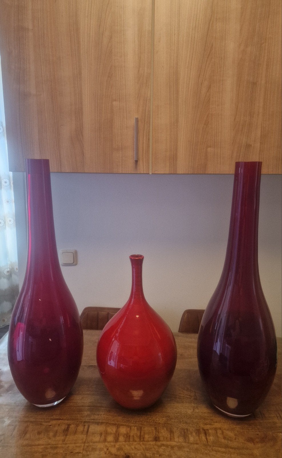 Vaas Vazen rod groot, Ophalen of Verzenden, Zo goed als nieuw, Rood, Glas