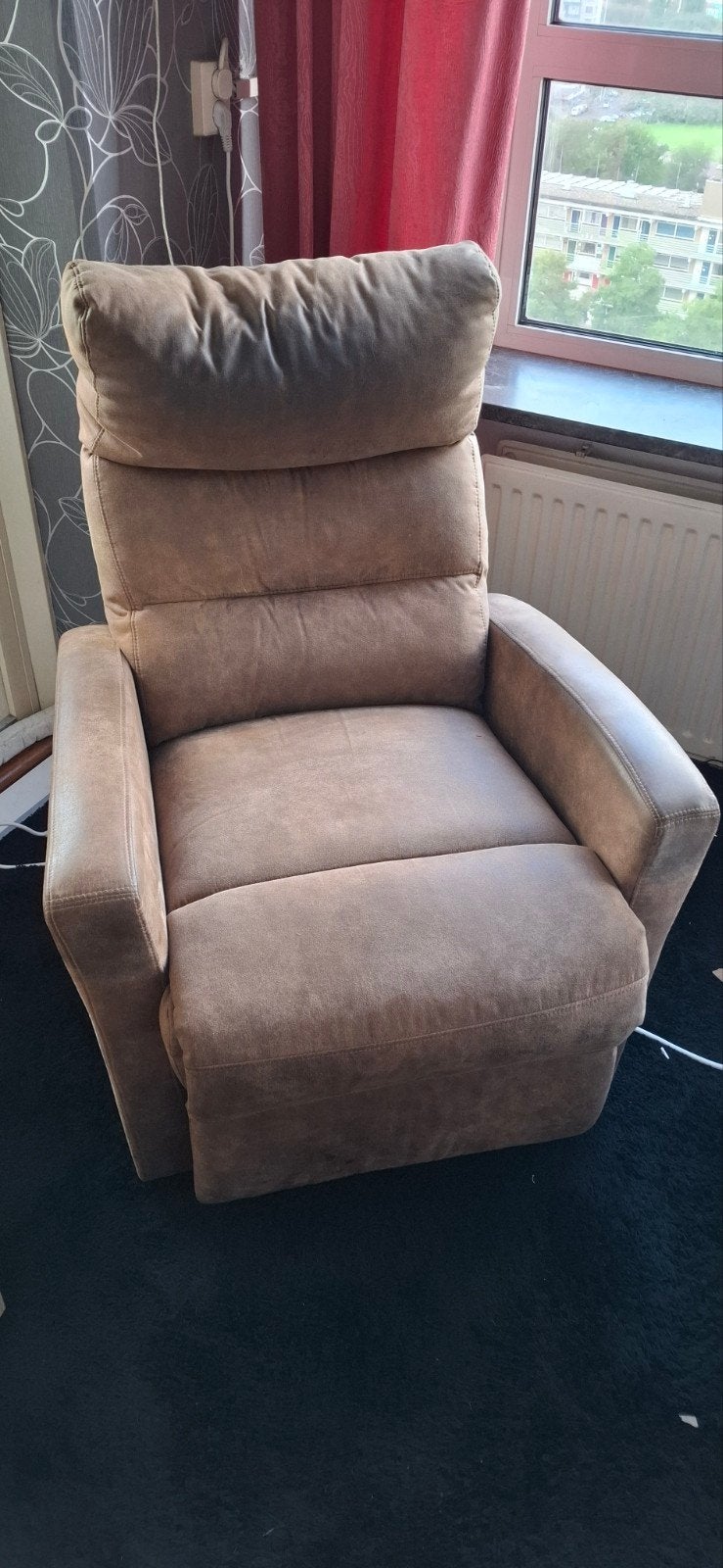 Comfortabele relaxfauteuil - Bruin, Ophalen, Gebruikt, 100 tot 125 cm, Modern, Comfort