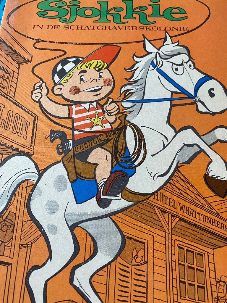 Sjokkie in de schatgraverskolonie/op het Tovereiland, Meerdere stripboeken, Ophalen of Verzenden, Gelezen, Onbekend