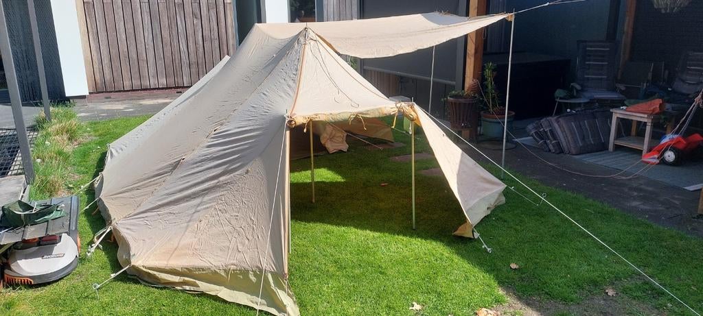 Ruime lichtgewicht tent met stahoogte van 160 cm, Caravans en Kamperen, Ophalen of Verzenden, Gebruikt, Tot en met 2