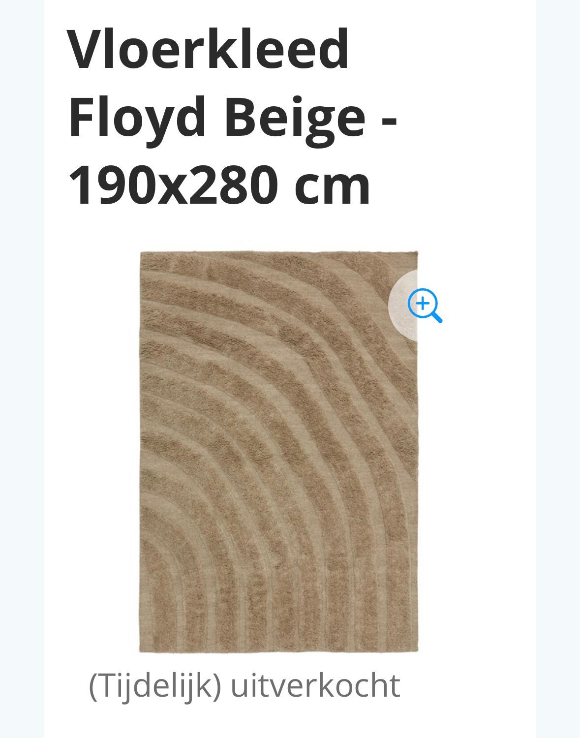 Vloerkleed Floyd Beige - 190x280 cm, Ophalen, Beige, 150 tot 200 cm, 200 cm of meer