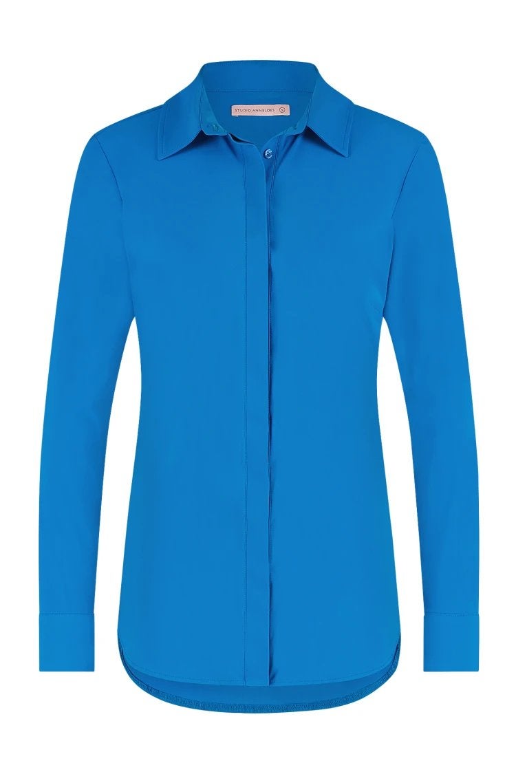 Studio anneloes poppy blind blouse L cobalt travelstof, Kleding | Dames, Blouses en Tunieken, Overige kleuren, Ophalen of Verzenden