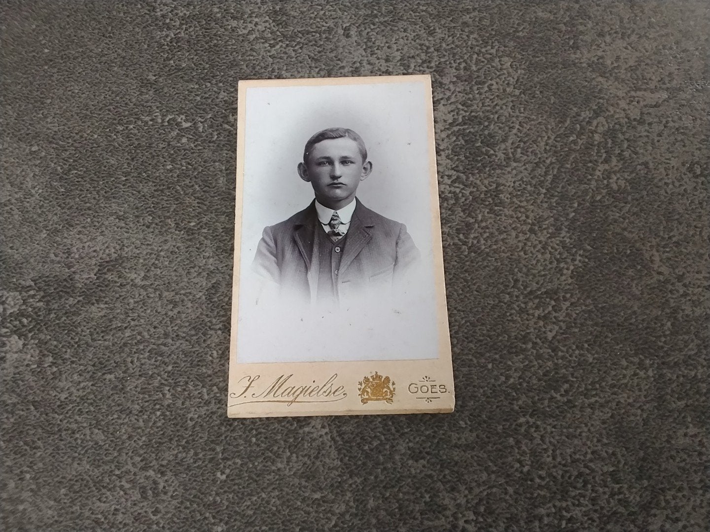 CDV Magielse Goes Jonge heer ca 1900, Gebruikt, Foto, Ophalen of Verzenden, Voor 1940