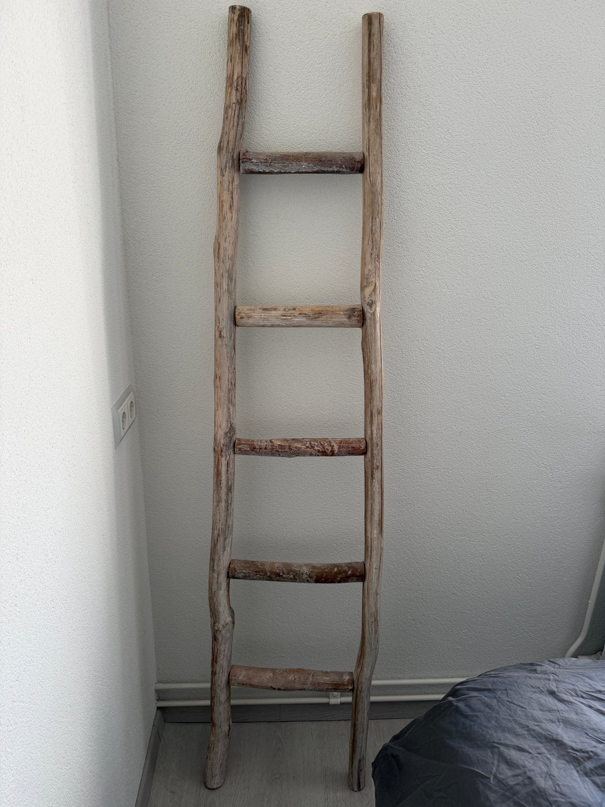 Decoratieve teakhouten ladder 180 cm - Loods 5, Ophalen, Hout, Gebruikt, Landelijk