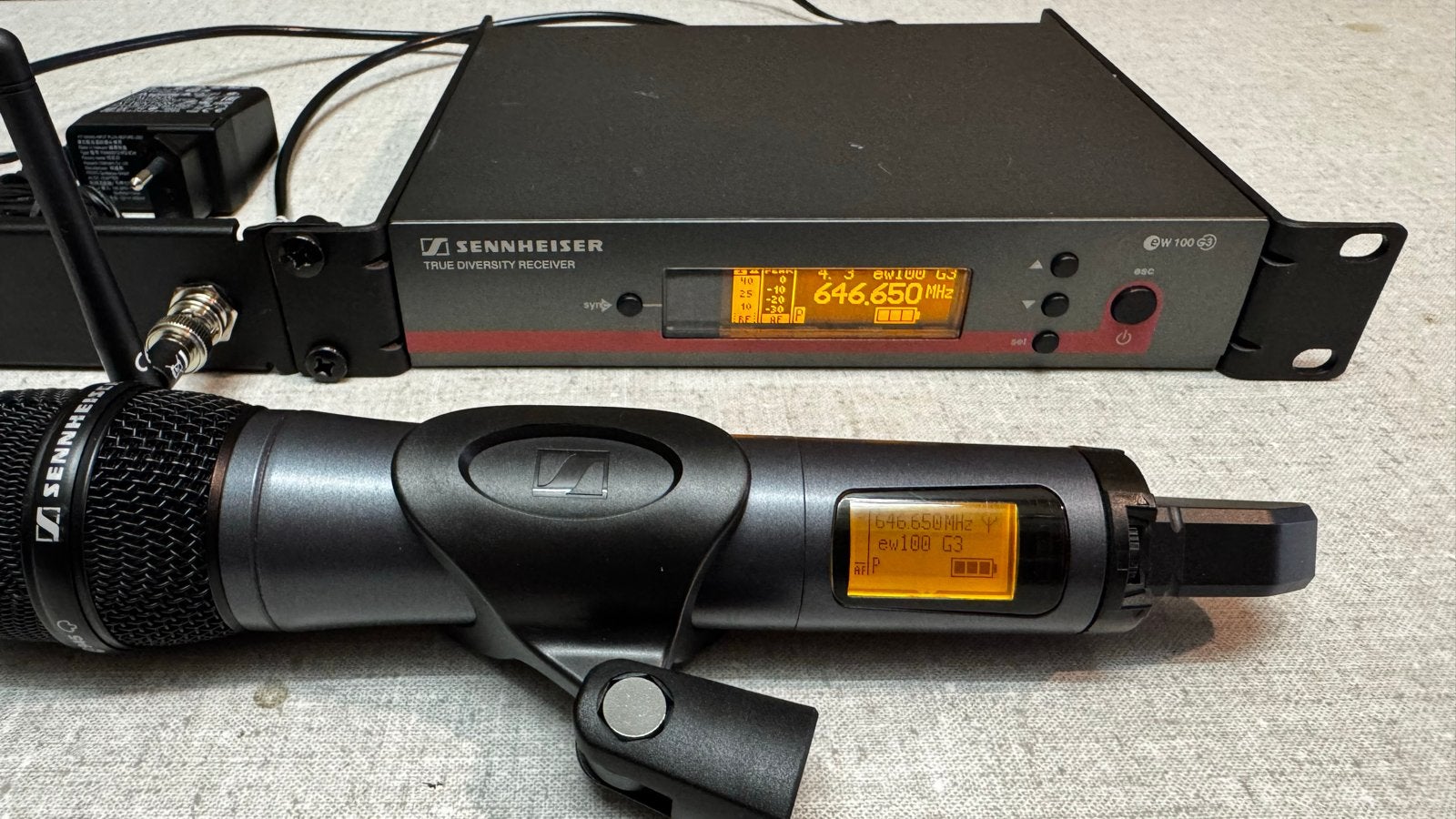 Sennheiser EW100 G3 Draadloze Microfoon Set (SKM300, MMD945), Muziek en Instrumenten, Ophalen of Verzenden, Gebruikt, Zangmicrofoon