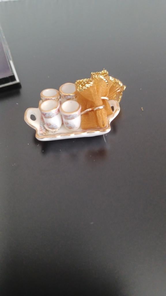 Reutter mokken/ kopjes dienblad porselein en servetten, Ophalen of Verzenden, Zo goed als nieuw, Poppenhuis
