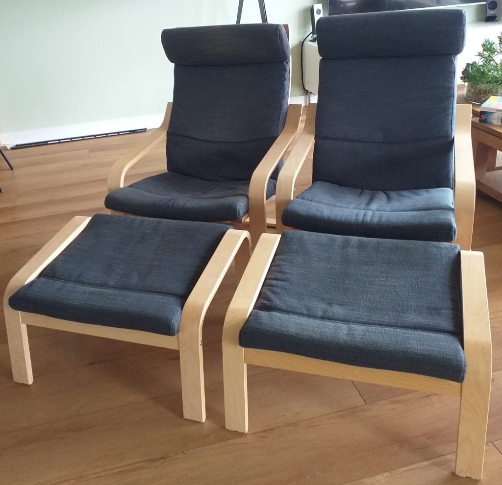 2 POÄNG/Pello stoelen - IKEA Fauteuils, Ophalen, Minder dan 75 cm, Zo goed als nieuw, IKEA