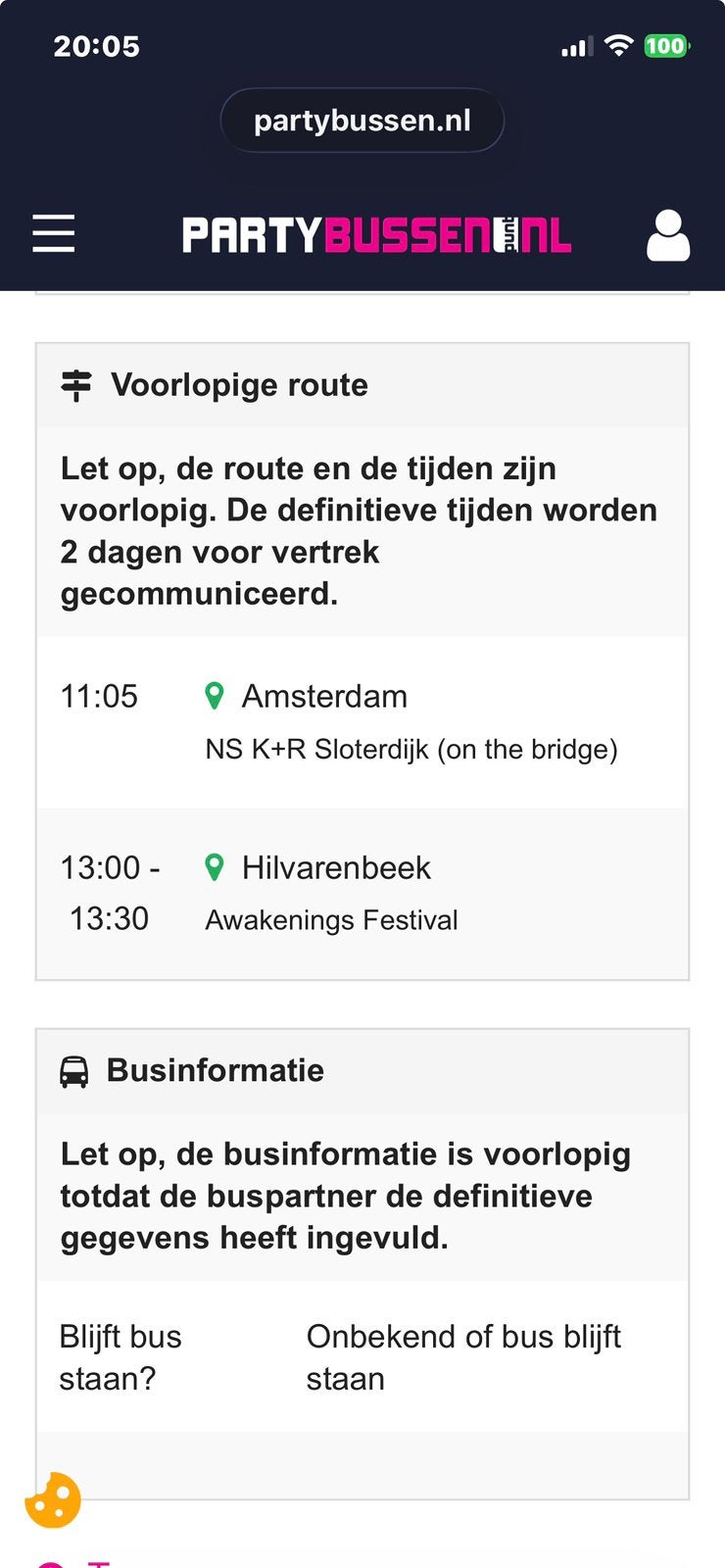 Te koop: Awakenings Bus retour tickets Sloterdijk, Tickets en Kaartjes, Twee personen