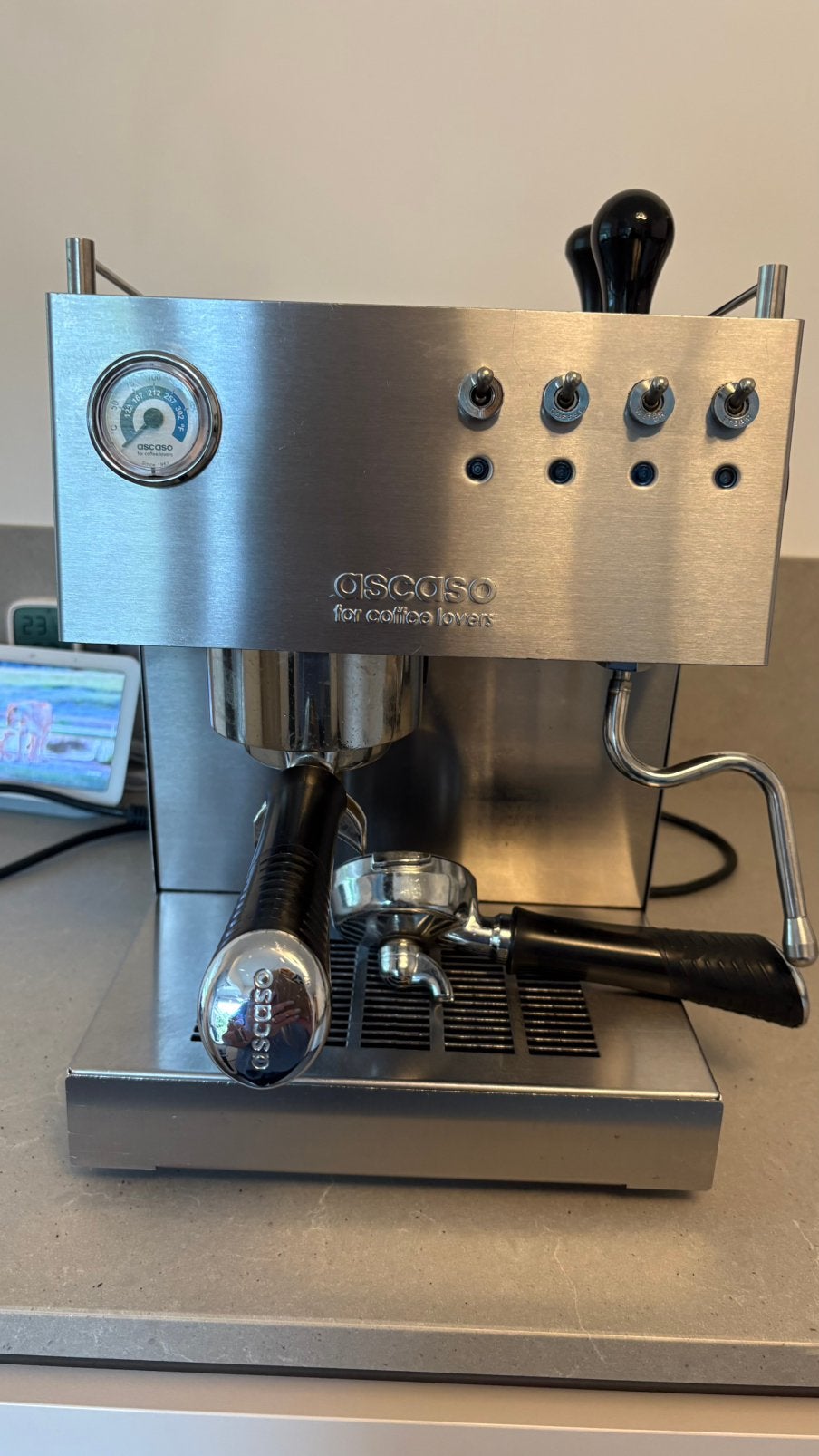 Ascaso steel duo, Ophalen, Espresso apparaat, 10 kopjes of meer, Gemalen koffie