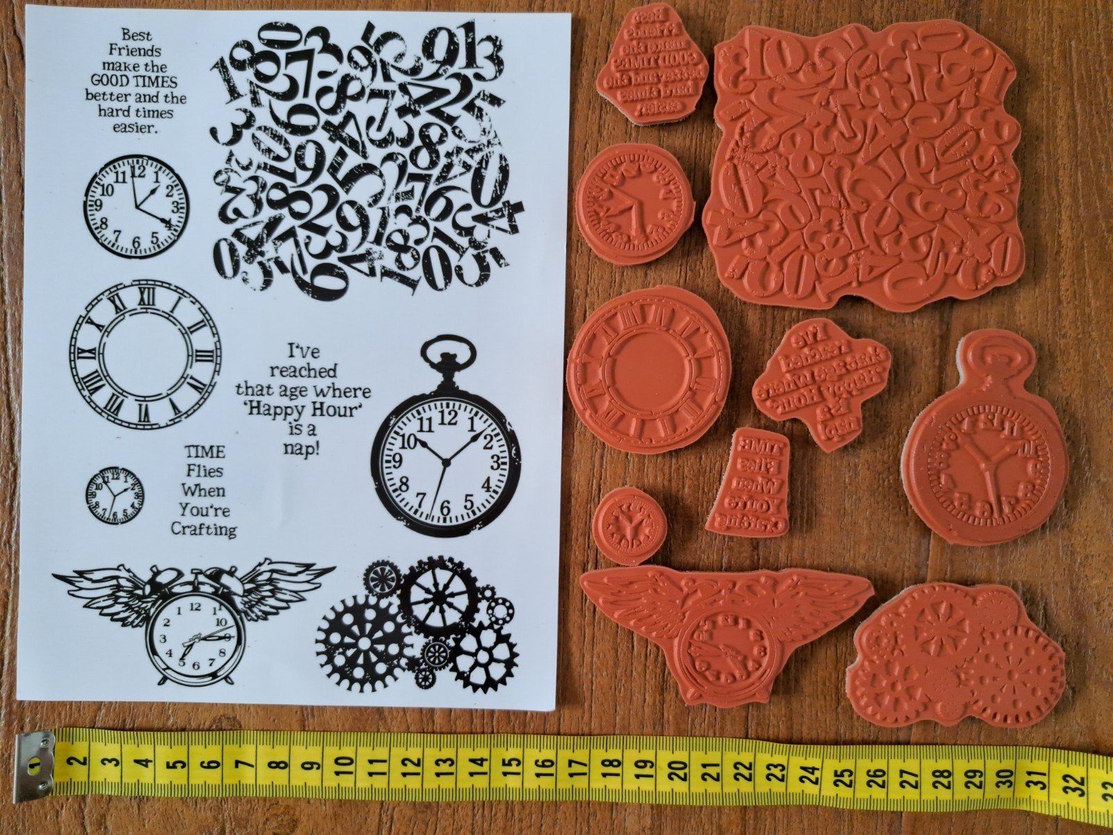INDIGOBLU RUBBER STEMPELS GOOD TIMES STEAMPUNK TIJD KLOKKEN, Ophalen of Verzenden, Nieuw, EZ-mounted stempel