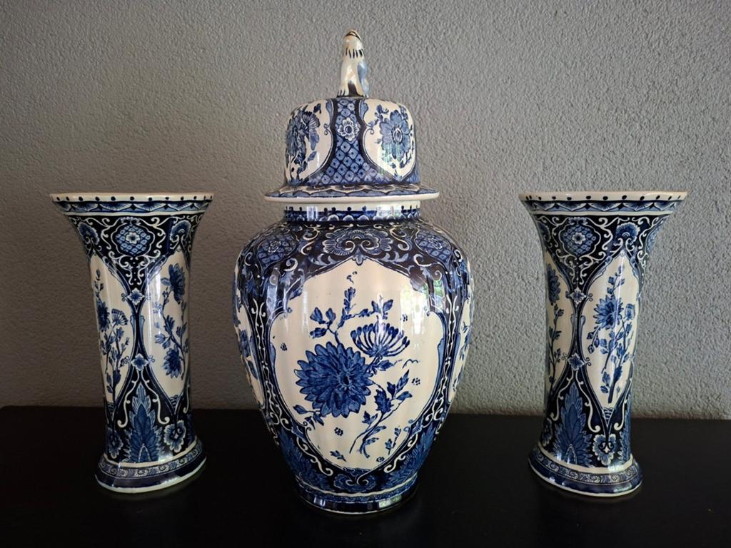 Boch Holland Royal Sphinx Delfts blauw 3-delige set, Ophalen of Verzenden