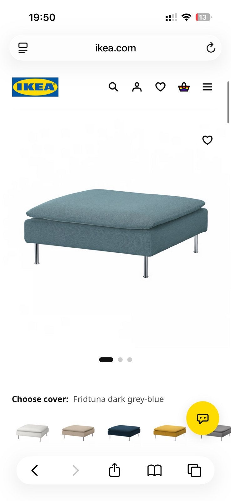 SÖDERHAMN voetenbank Ikea, Ophalen, Gebruikt, Rechthoekig