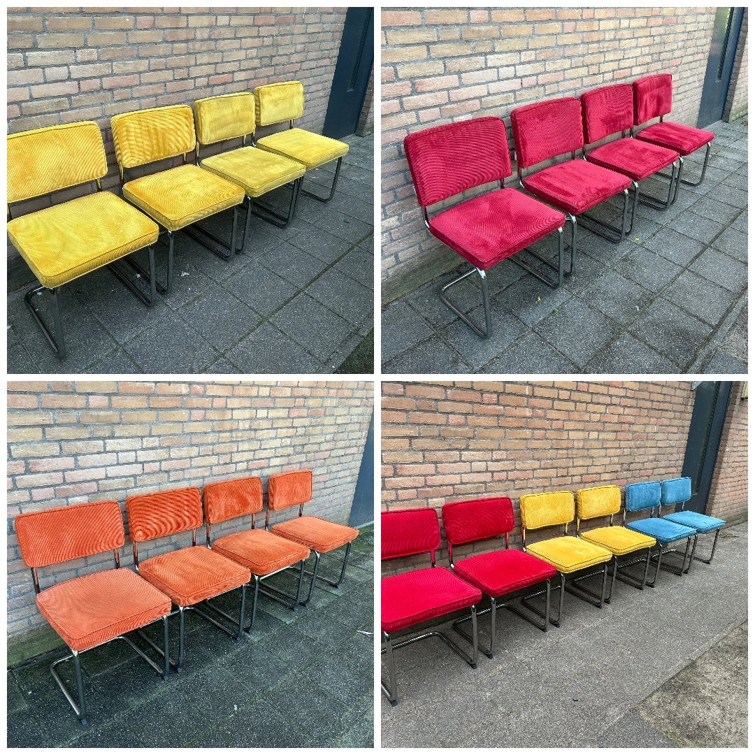 Verschillende Ribstof, Ridge Rib, Zuiver, stoelen te koop, Ophalen, Gebruikt, Grijs, Stof