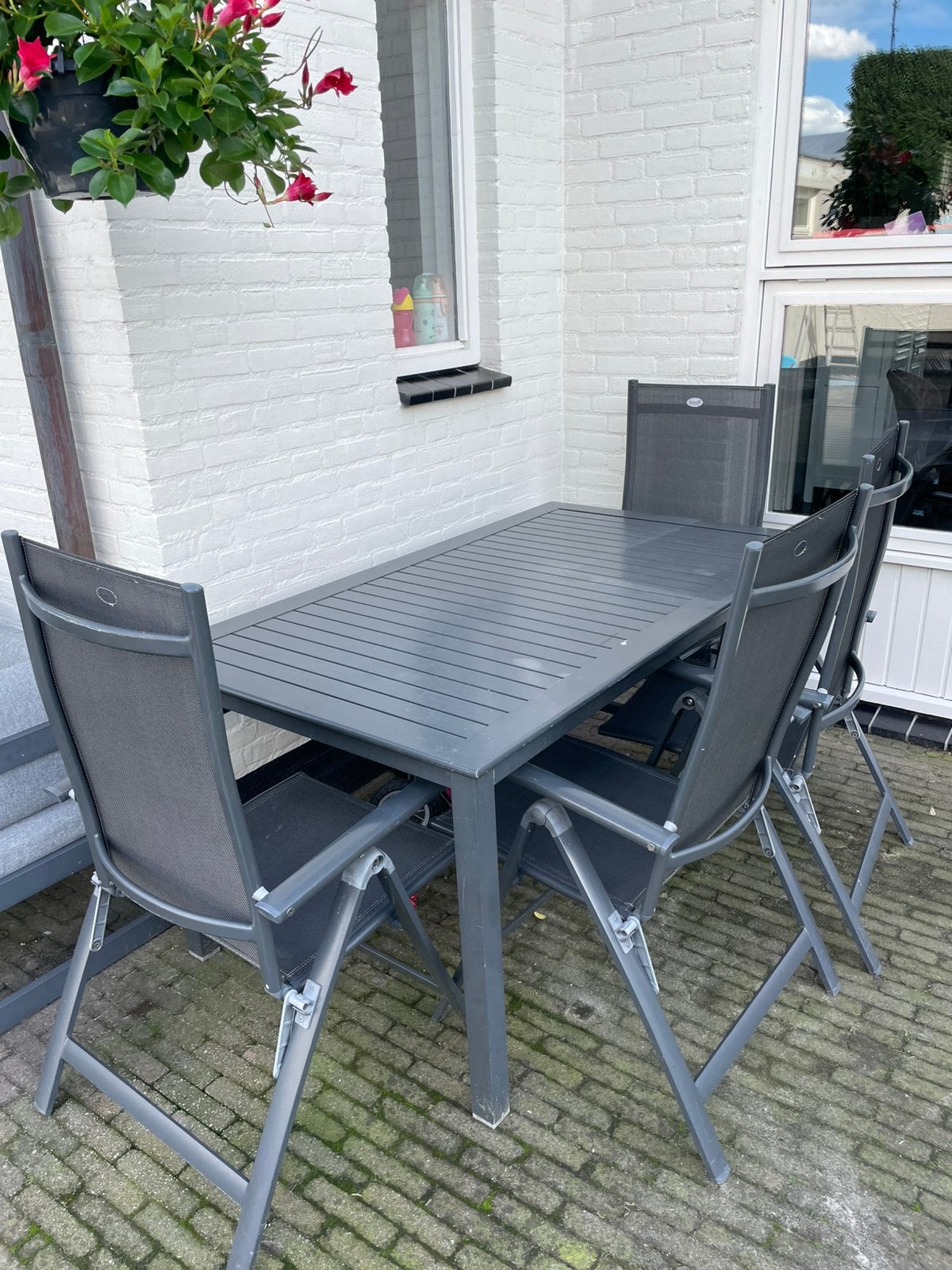 Tuinset Hartman, Tuin en Terras, Ophalen, 4 zitplaatsen, Eettafel, Aluminium