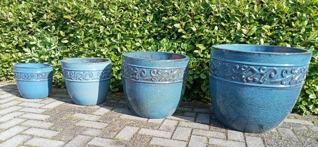 Noble Egg Swirl in Antic Blue of magiato., Ophalen, 40 cm of meer, Rond, Nieuw