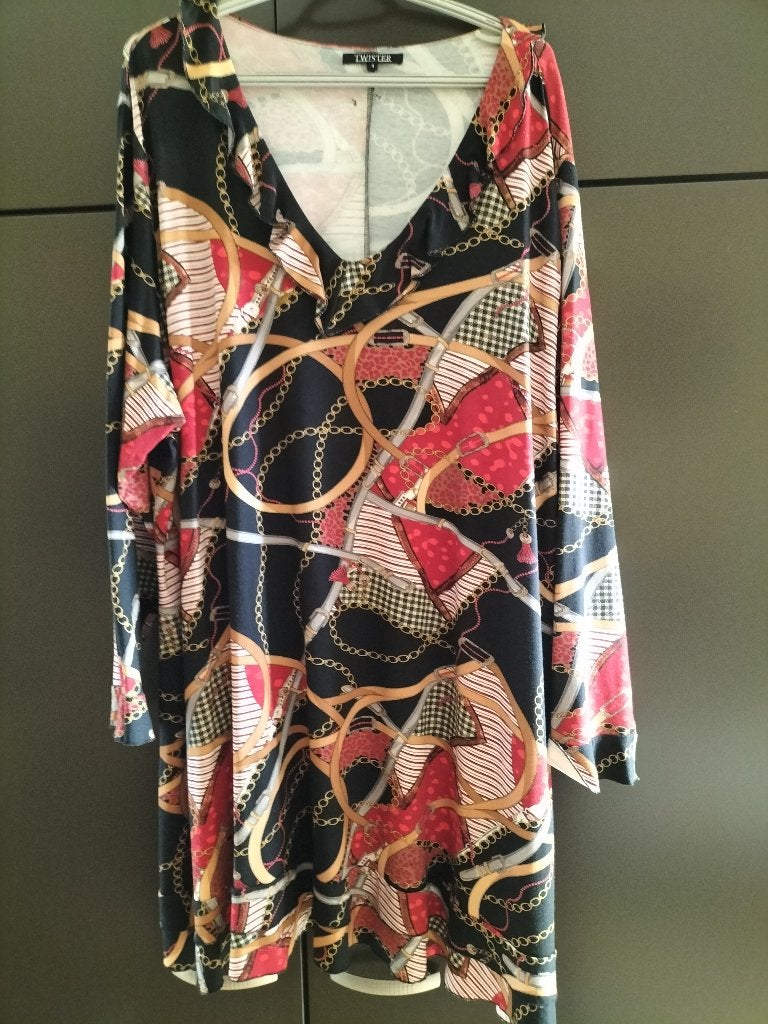 Twister tuniek maat 4, Ophalen of Verzenden, Zo goed als nieuw, Bruin, Blouse of Tuniek