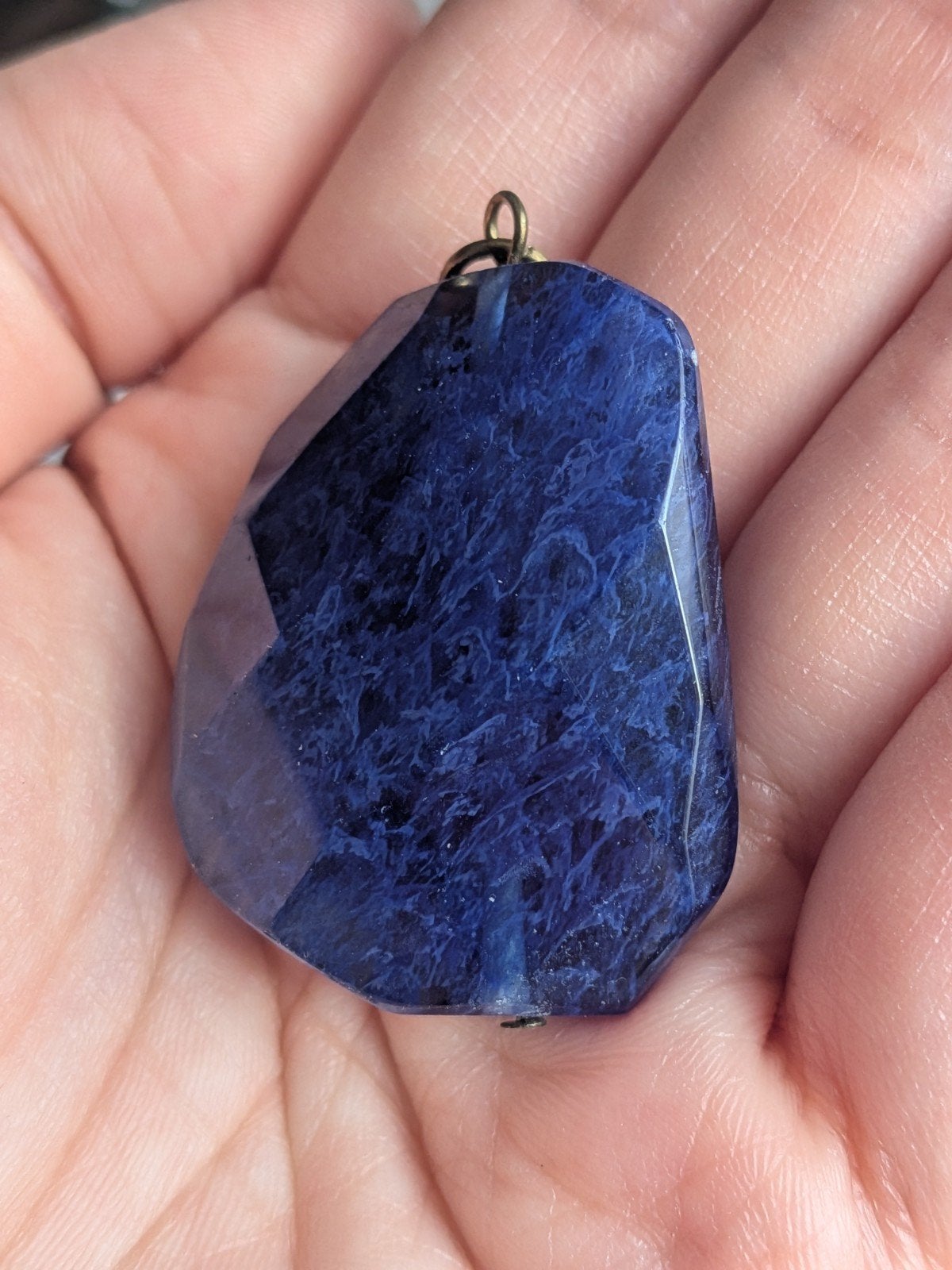 Prachtige facetgeslepen blauwe hanger, Overige voorstellingen, Blauw, Ophalen of Verzenden, Zo goed als nieuw