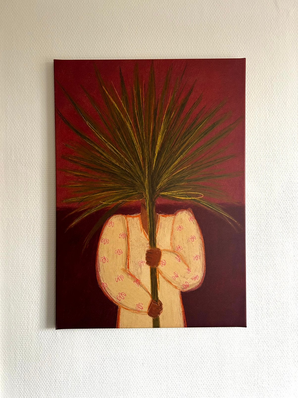 Canvas doek schilderij 50 x 70 bordeaux, Antiek en Kunst, Ophalen