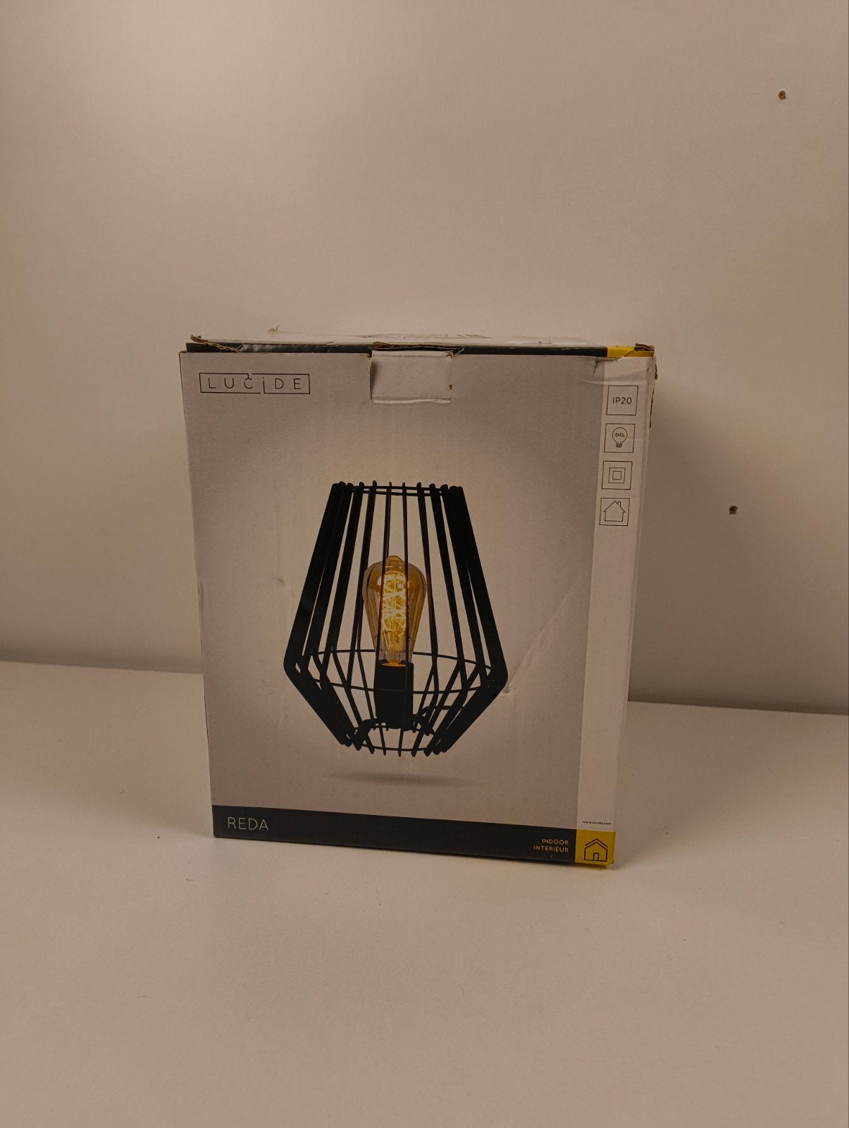 Lucide Reda Tafellamp - Zwart, Industrieel Design, Ophalen of Verzenden, Nieuw, E27 (groot), Lucide
