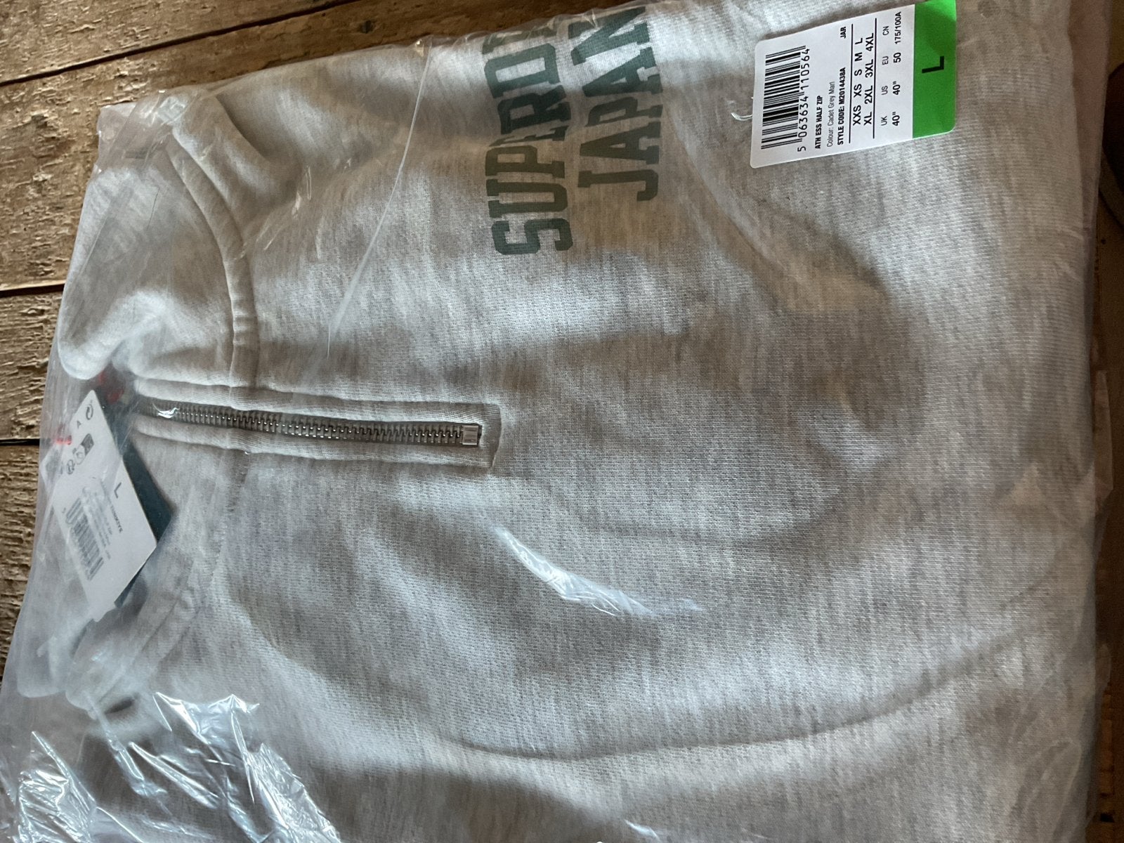 Superdry Half Zip Sweater - Nieuw in Folie - Maat L, Verzenden, Nieuw, Maat 52/54 (L), Grijs