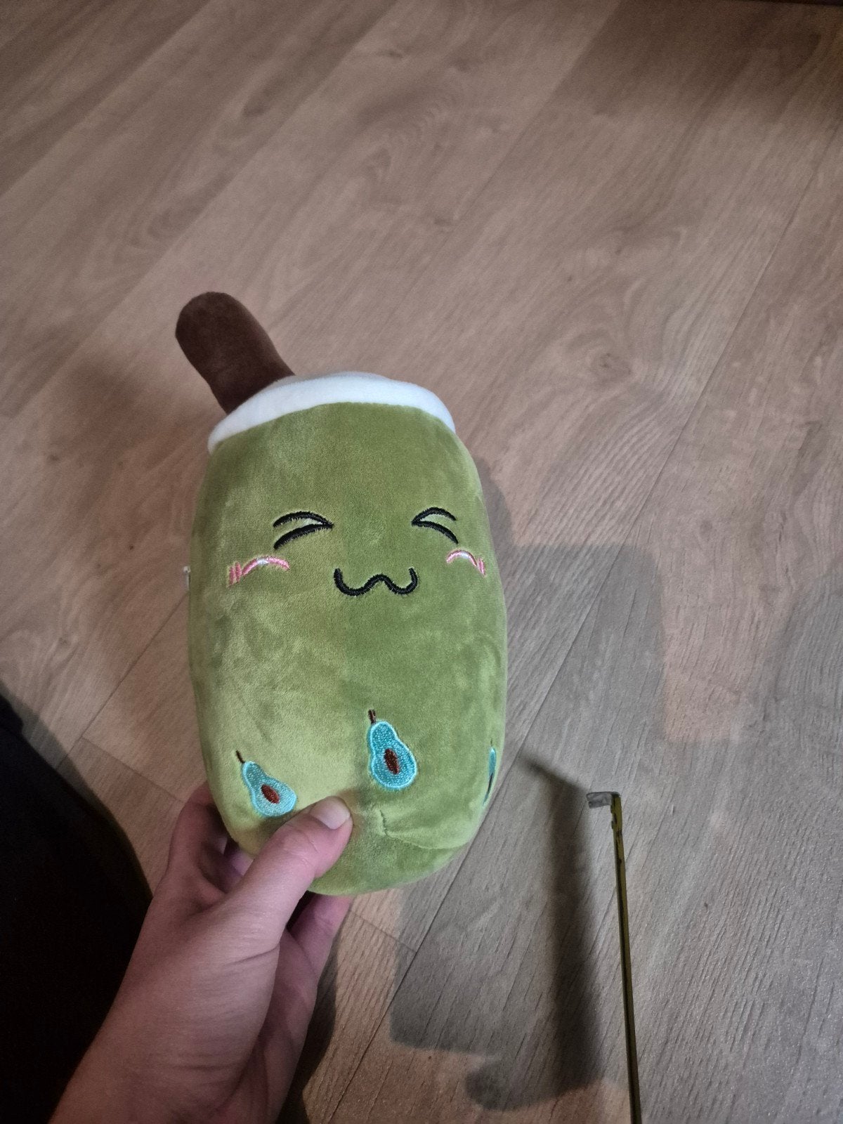Donker groene bubble tea bobba tea knuffel peer, Ophalen of Verzenden, Zo goed als nieuw, Overige typen