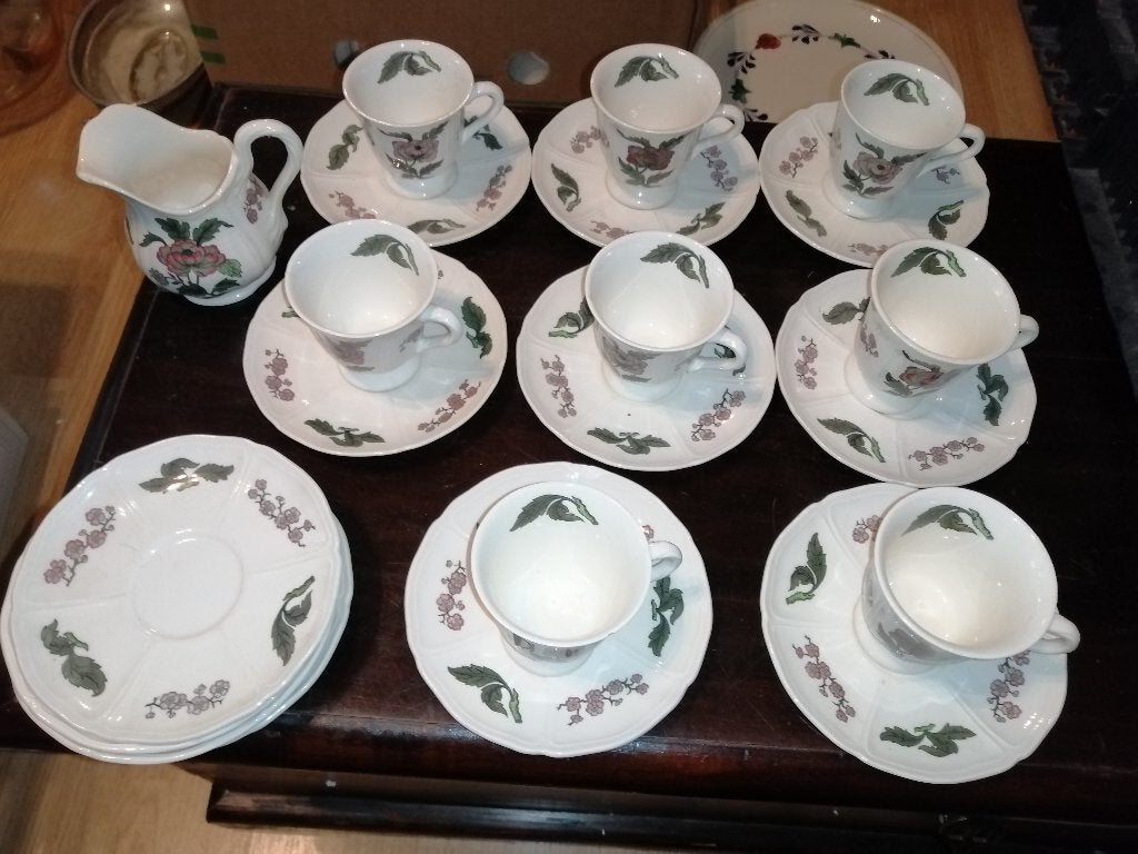 Wedgwood Mandarin kop en schotels, 8stuks, Ophalen of Verzenden, Zo goed als nieuw, Porselein, Kop en/of schotel