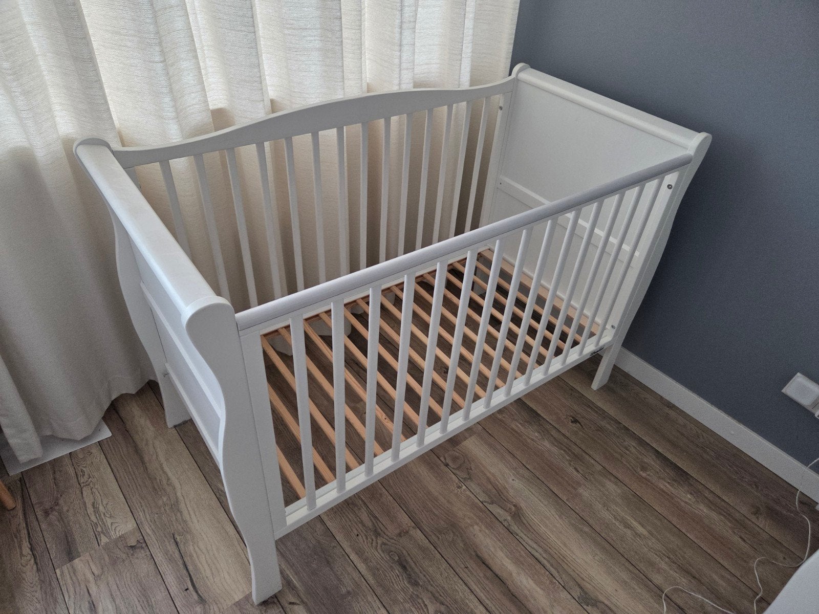 Woodies Ledikant 60x120 cm - Wit, Ophalen, Gebruikt, Lattenbodem, Minder dan 140 cm