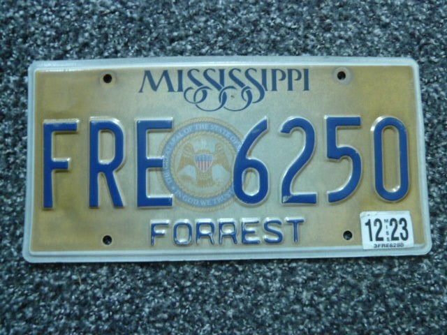Kentekenplaat licenseplate Mississippi Forrest USA, Verzenden, Gebruikt, Auto's