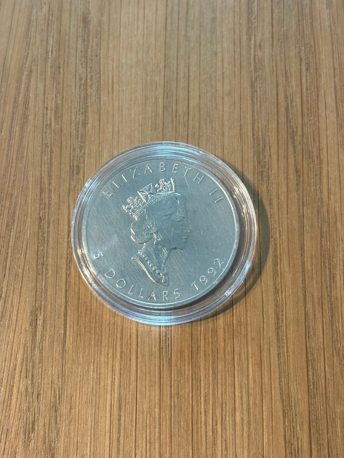 Maple leaf 1992 zilver 1 ounce in capsule, Ophalen of Verzenden, Zilver