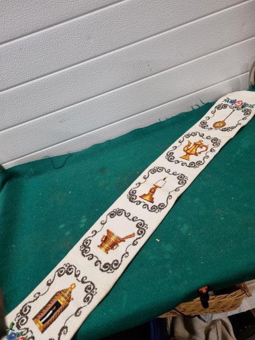 geborduurd schellekoord loper, Huis en Inrichting, Ophalen of Verzenden, 'T Olde Gre-j, Info@toldegrej.nl, Endepoelstraat 20f Didam