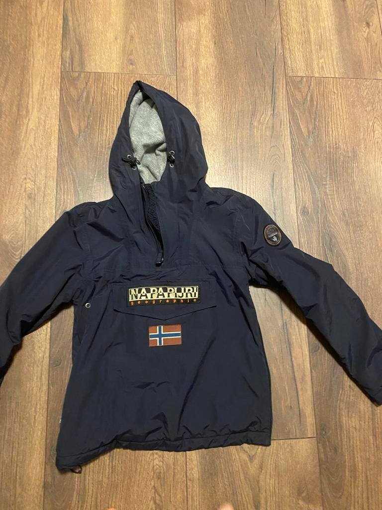 Napapijri Jas - Donkerblauw, Maat M, Ophalen of Verzenden, Zo goed als nieuw, Blauw