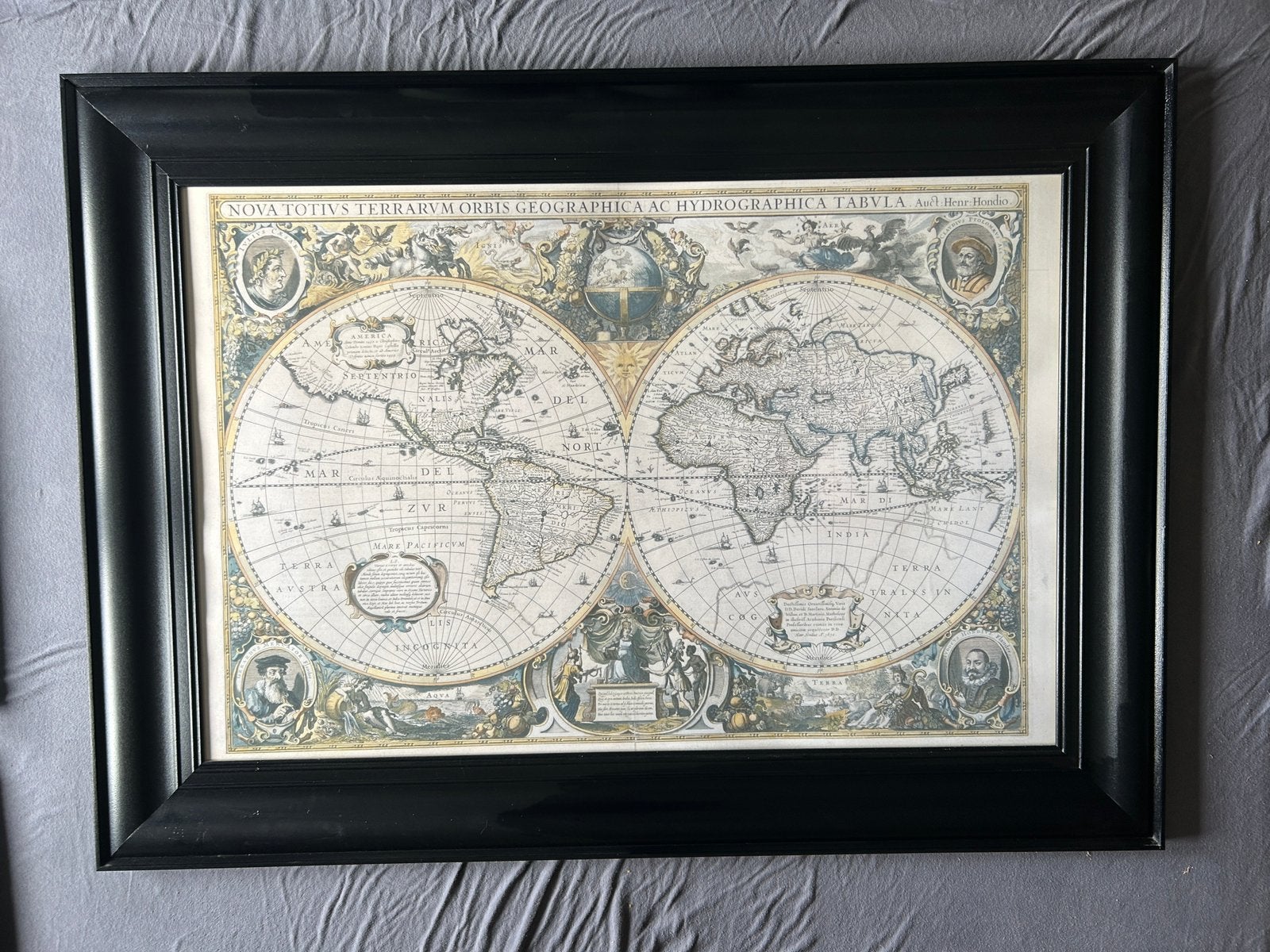IKEA Skatteby lijst 111x80 met wereldkaart 90x60, Ophalen, Gebruikt, Schilderijlijst, 80 cm