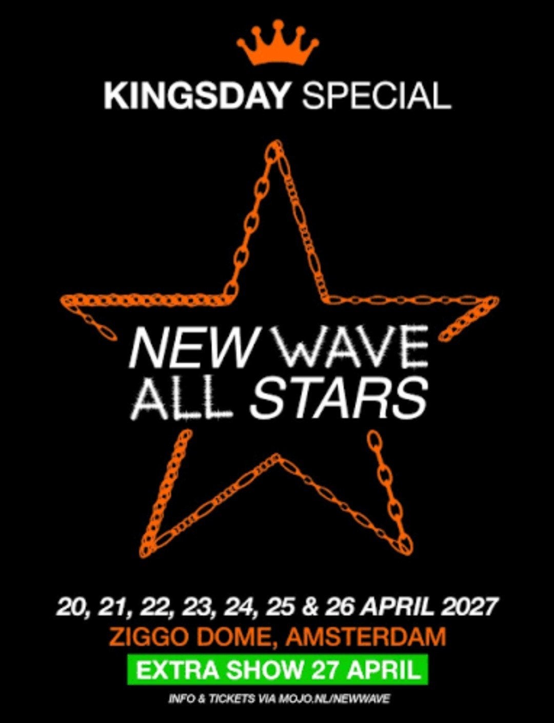 New Wave 27 april 2x golden cirkel, Tickets en Kaartjes, Twee personen, April