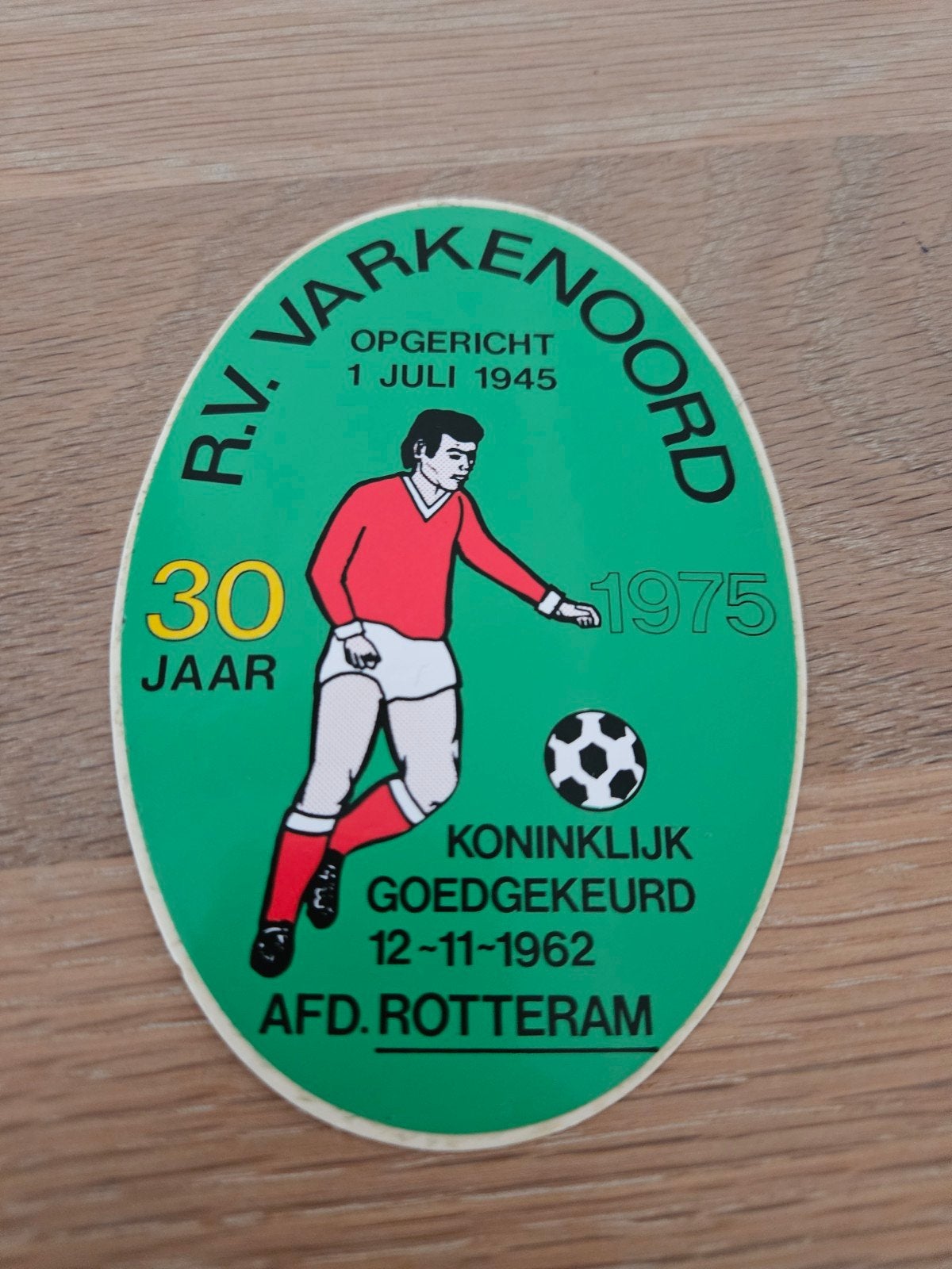 Varkenoord Rotterdam voetbal sticker, Verzamelen, Ophalen of Verzenden