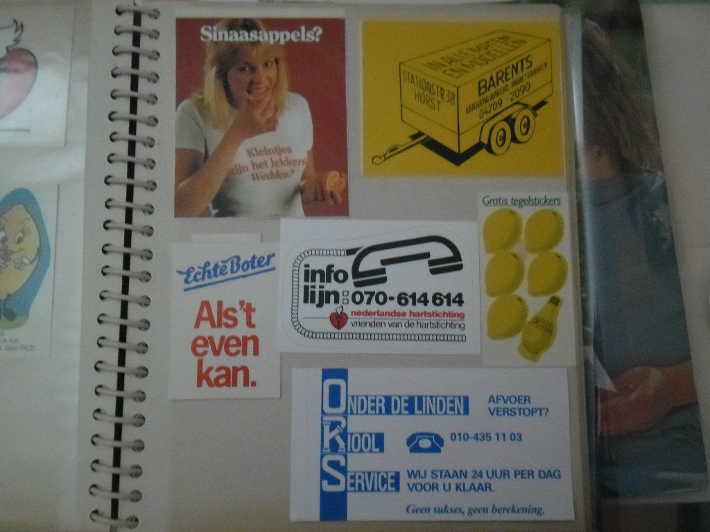 Vintage Stickerboek met diverse reclame stickers, Ophalen of Verzenden, Nieuw, Overige typen