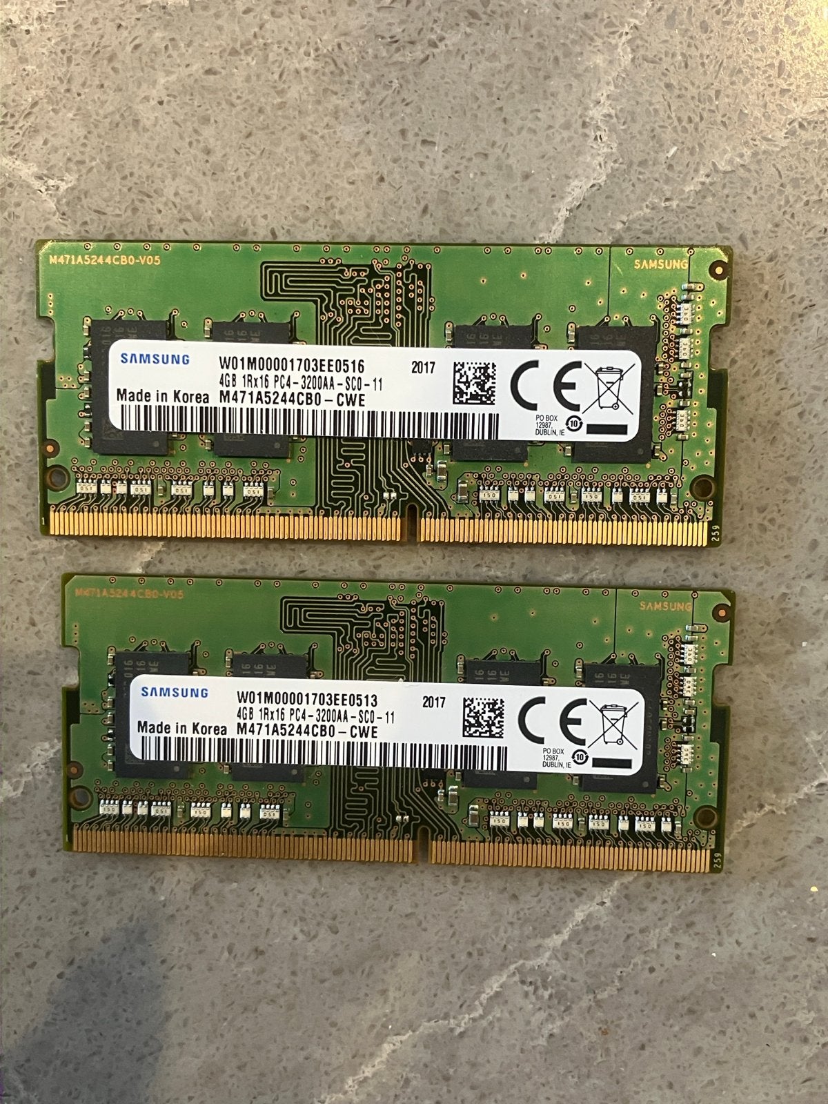 Samsung 8GB DDR4 RAM Geheugen (2 stuks, 4GB), Computers en Software, RAM geheugen, DDR4, Ophalen of Verzenden, Zo goed als nieuw
