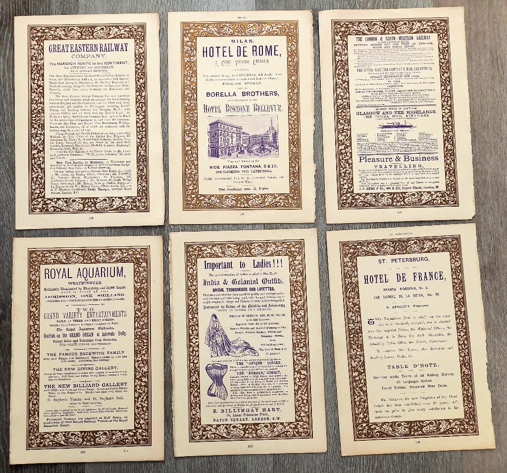 Oude advertenties voor oa Stoomschip, Hotels in Rusland etc, Ophalen of Verzenden