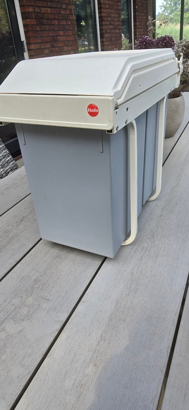 Hailo inbouw afvalemmer                   dubbel (2x 15 lt), 10 tot 20 liter, Ophalen of Verzenden, Zo goed als nieuw, Kunststof