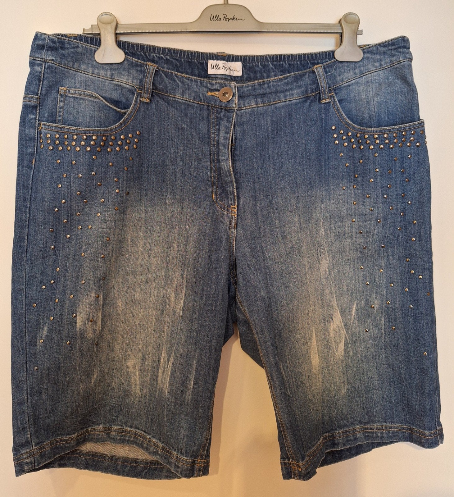 Jeans shorts, maat 50, Ophalen of Verzenden, Zo goed als nieuw, Blauw, Broek of Spijkerbroek