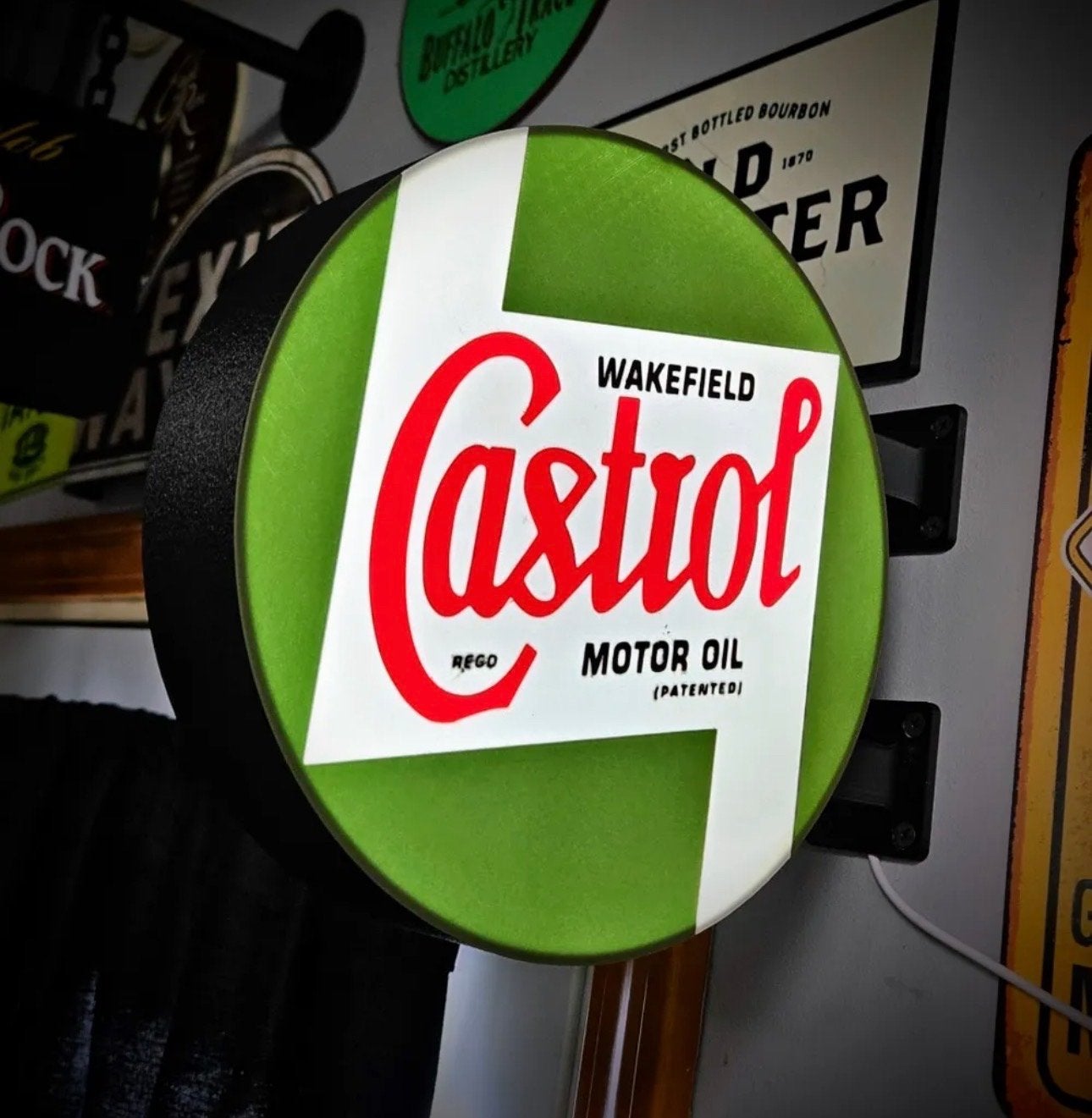 Castrol Wakefield Motor Oil Lichtbak - 26 cm dubbelzijdig, Verzenden, Nieuw, Lichtbak of (neon) lamp