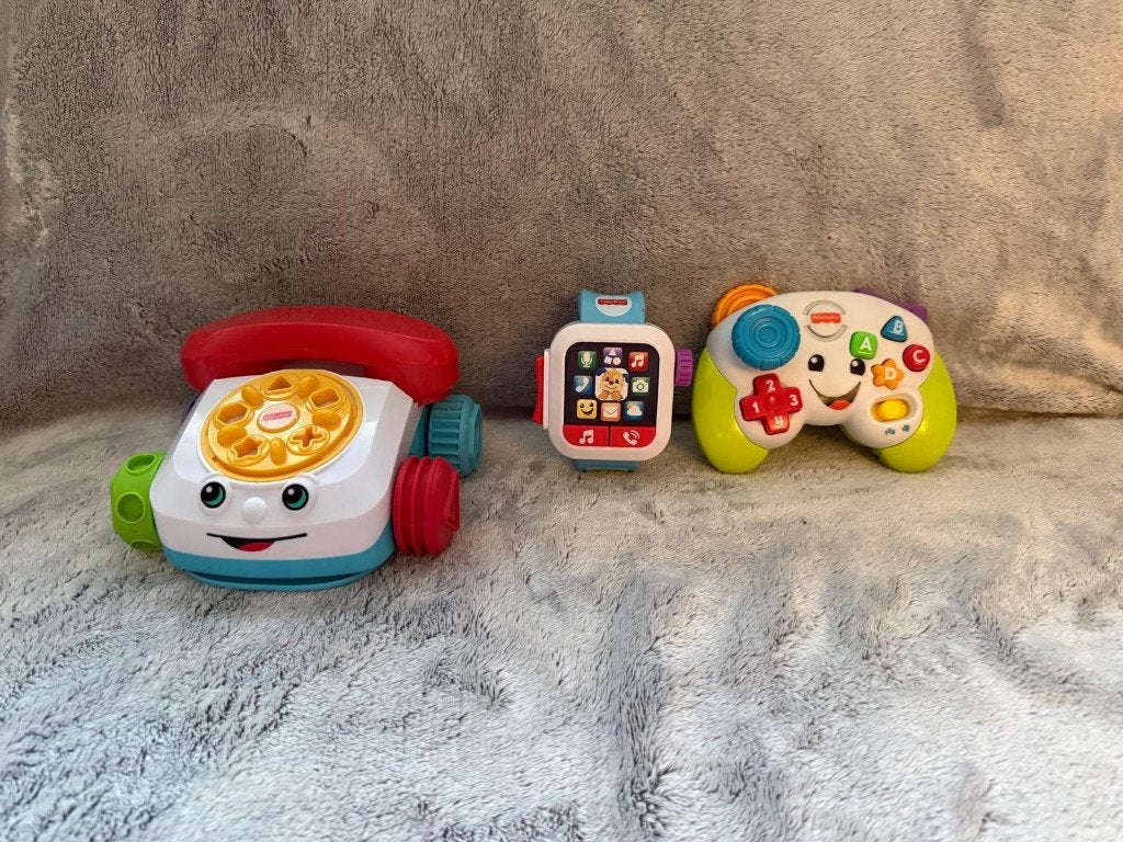 Fisher-price telefoon, horloge, controller en piramide, Kinderen en Baby's, Speelgoed | Fisher-Price, Ophalen, Gebruikt, Overige typen