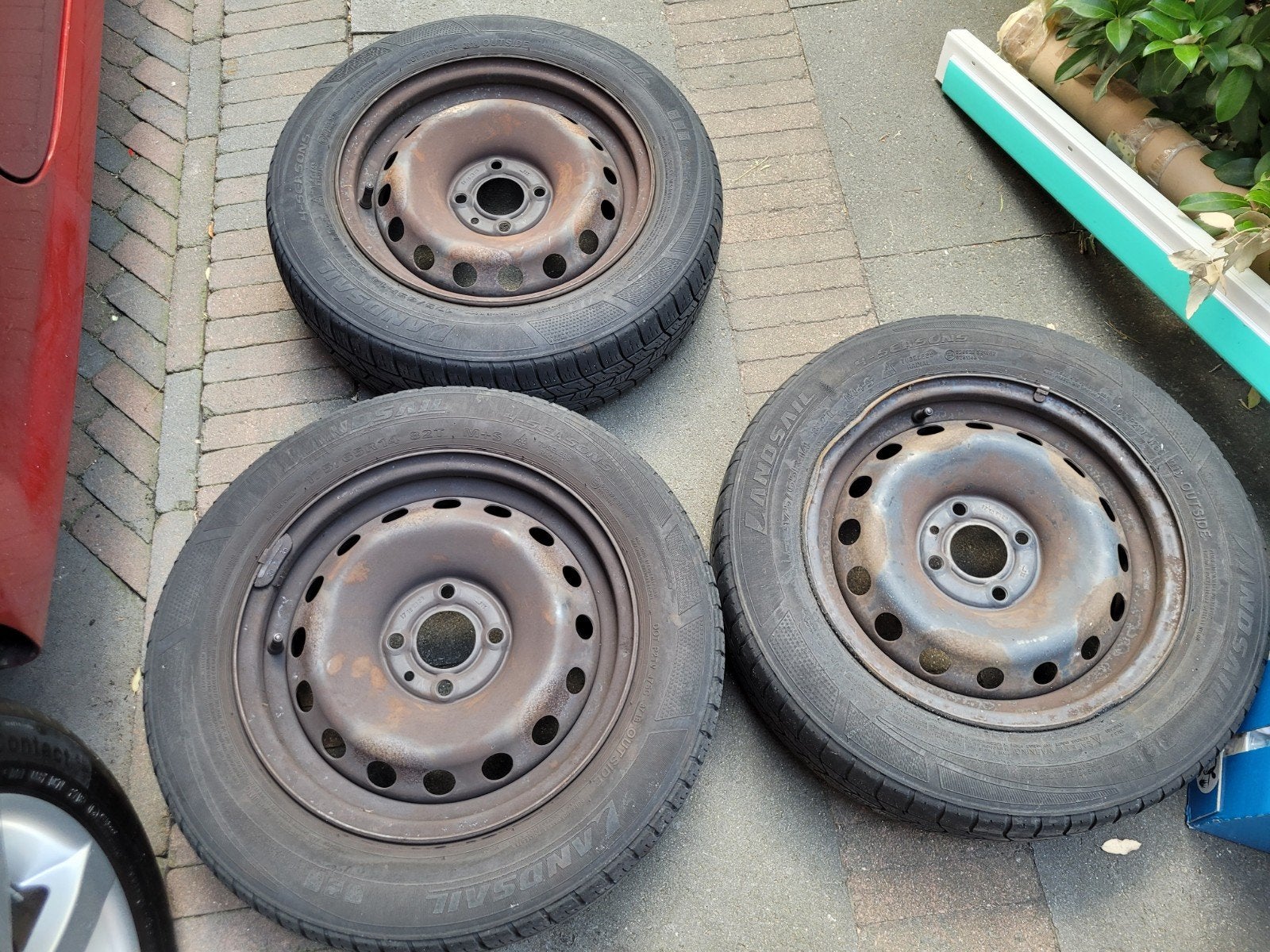 3 x stalen velgen 14" inch 4x100 60.1 naaf ET29, Auto-onderdelen, Banden en Velgen, Ophalen, 14 inch, Gebruikt, 175 mm