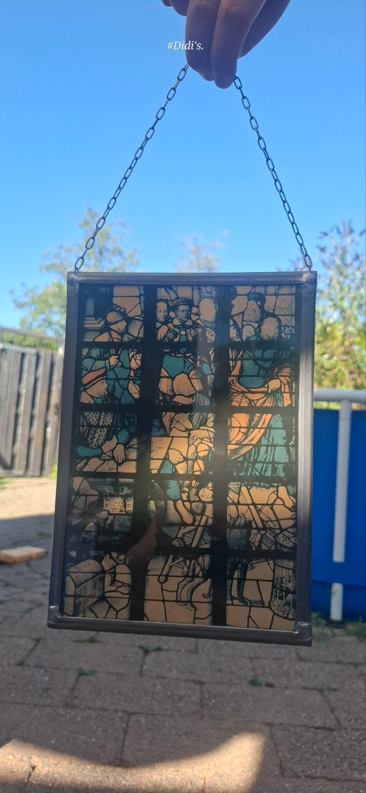 Glas-in-lood raamhanger - Het Ontzet van Leiden (Goudse Glaz, Huis en Inrichting, Woonaccessoires | Overige, Ophalen, Vintage