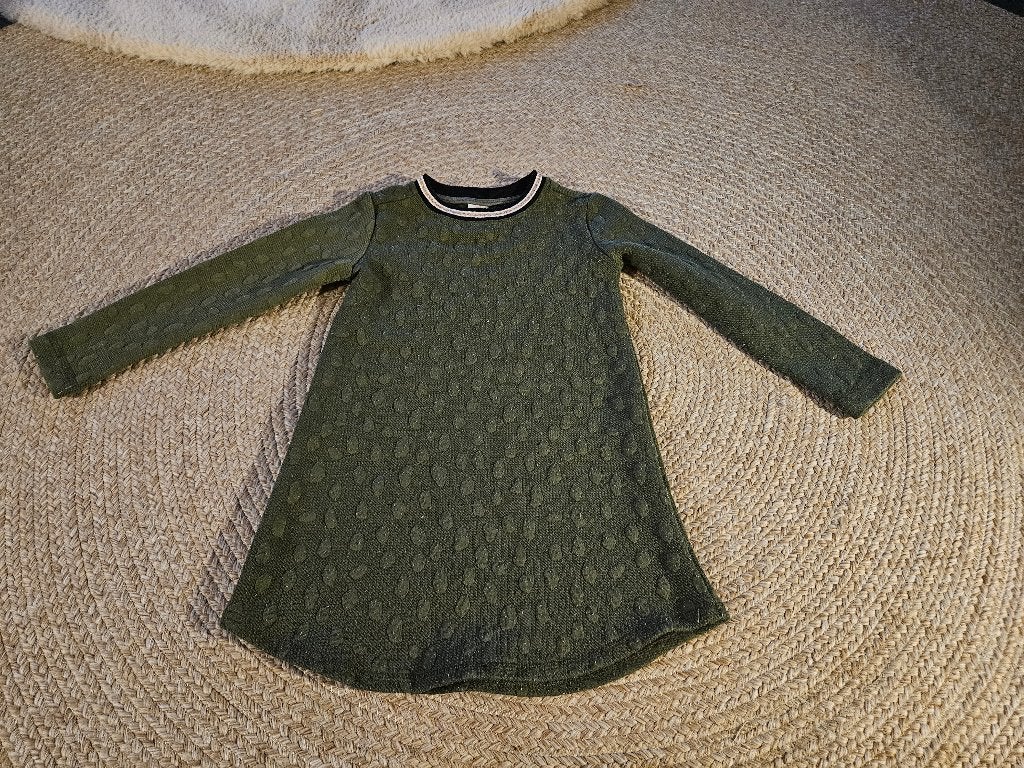 Groene jurk van de Hema, maat 110-116, Meisje, Ophalen of Verzenden, Zo goed als nieuw, Jurk of Rok